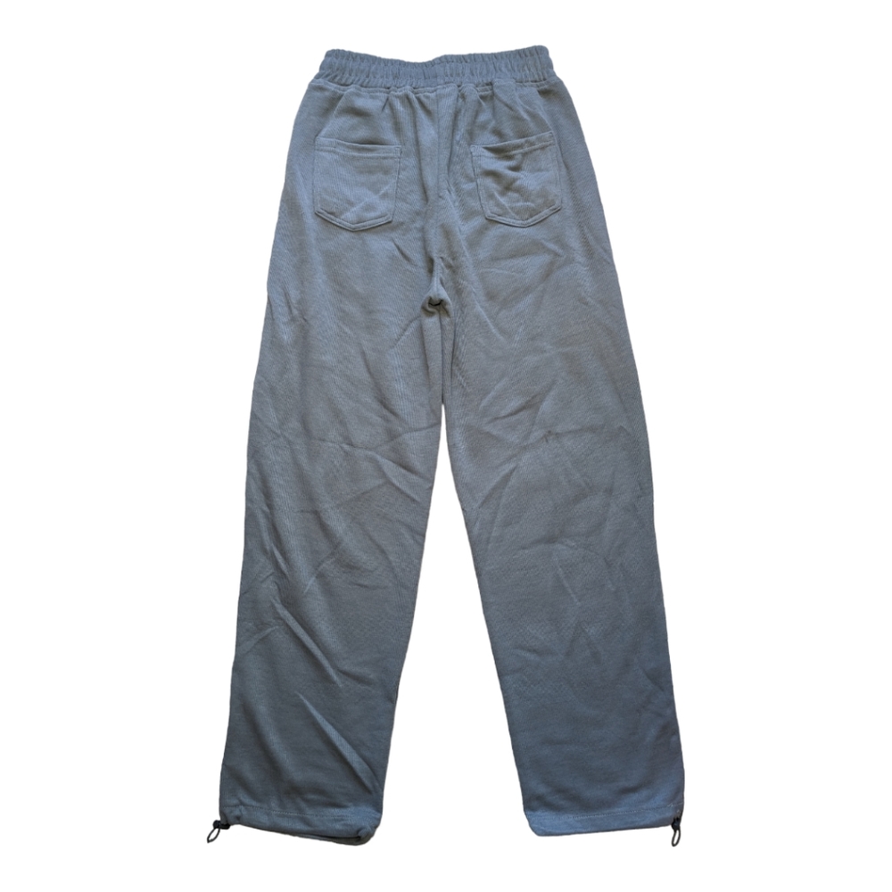 NWT Halara Inside Drawstring Elastic Waist Side Pocket Wide Leg Lead Grey Pants - Picture 8 of 8